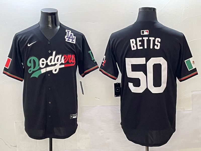Men Los Angeles Dodgers #50 Betts Black Mexico Nike 2025 MLB Jersey style 9->los angeles dodgers->MLB Jersey